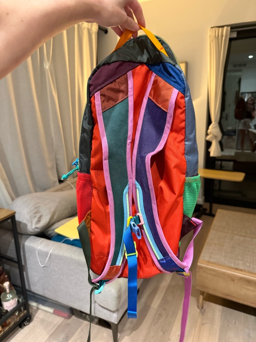 cotopaxi Multicolor Drawstring Daypack in Pink, Teal, Green, Orange - Picture 3 of 3